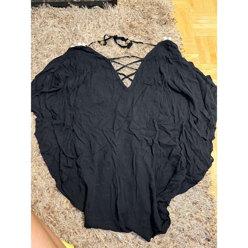 Francesca's Swim Cover-up Black and White Size Small